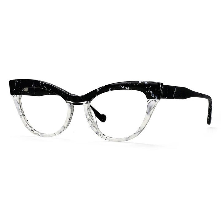 CCspace Unisex Full Rim Cat Eye Acetate Eyeglasses 57008 Full Rim CCspace white China