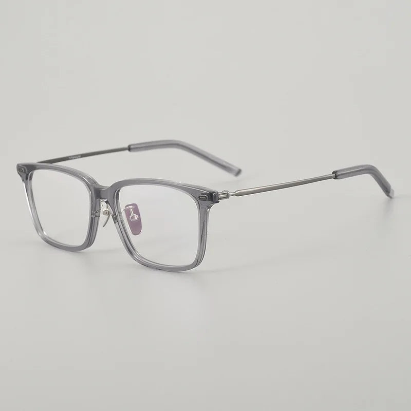 Black Mask Unisex Full Rim Square Acetate Titanium Eyeglasses Mm85 Full Rim Black Mask Gray