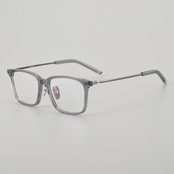 Black Mask Unisex Full Rim Square Acetate Titanium Eyeglasses Mm85 Full Rim Black Mask Gray