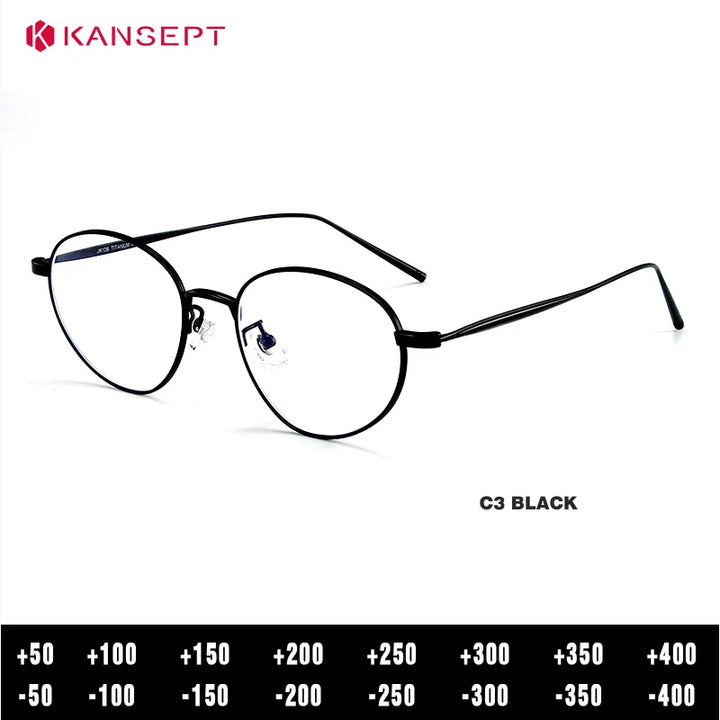 Kansept Unisex Full Rim Oval Titanium Reading Glasses 30886