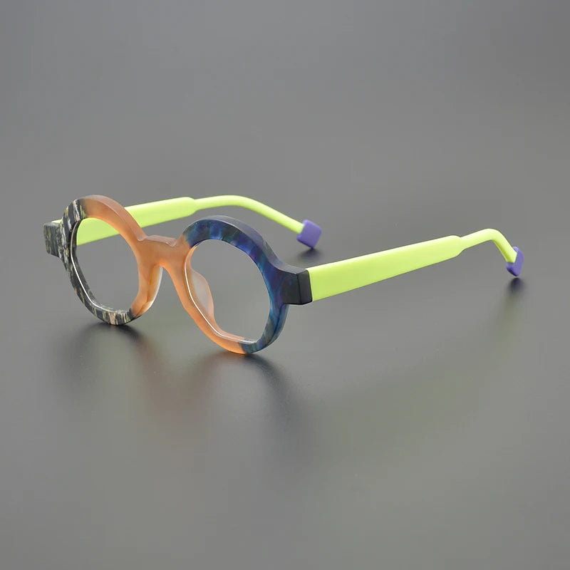 Nobler Unisex Full Rim Thick Round Acetate Eyeglasses 9355 Full Rim Nobler C2