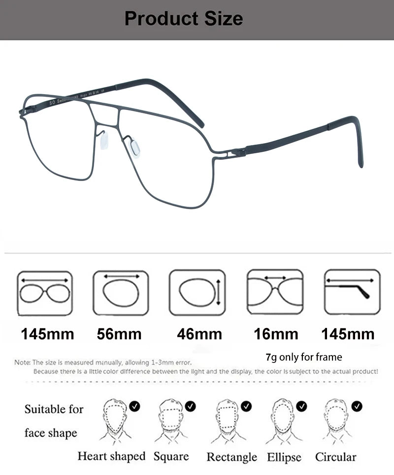 Aimee Unisex Full Rim Double Bridge Square Steel Eyeglasses14616