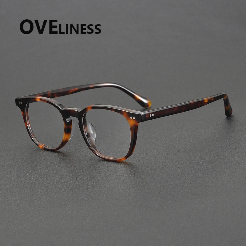 Oveliness Unisex Full Rim Oval Square Acetate Eyeglasses 78096 Full Rim Oveliness tortoise