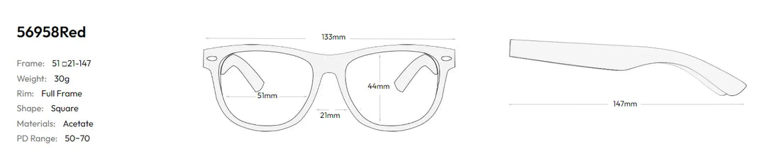 CCspace Women's Full Rim Oversized Square Acetate Hyperopic Reading Glasses R56958 Reading Glasses CCspace