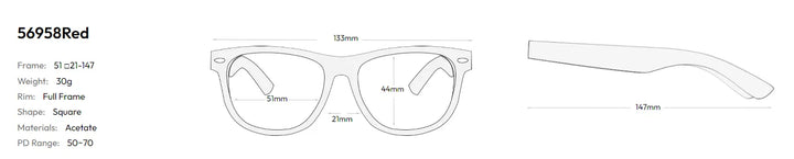 CCspace Women's Full Rim Oversized Square Acetate Hyperopic Reading Glasses R56958 Reading Glasses CCspace