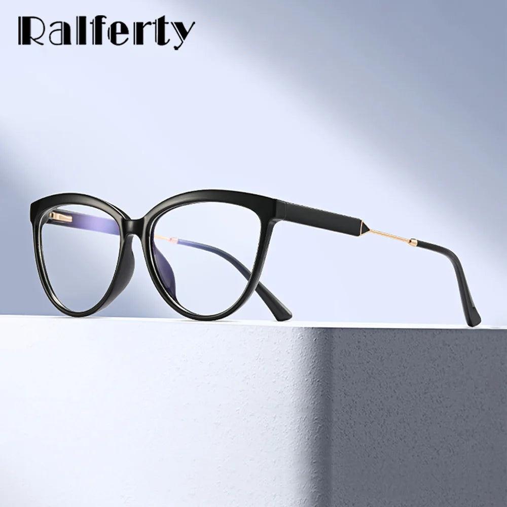 Ralferty Women's Full Rim Square Cat Eye Acetate Eyeglasses 81080