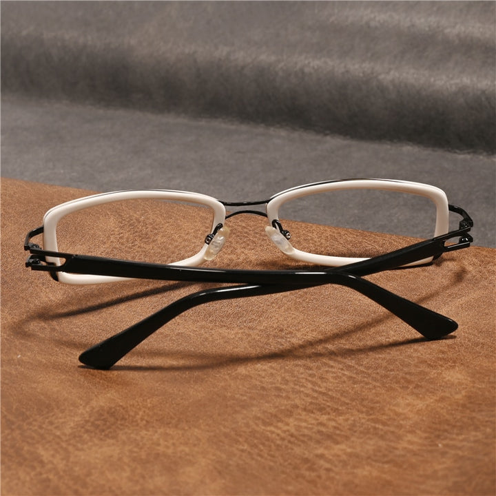 Cubojue Unisex Full Rim Rectangle Tr 90 Titanium Myopic Reading Glasses 2104m Reading Glasses Cubojue