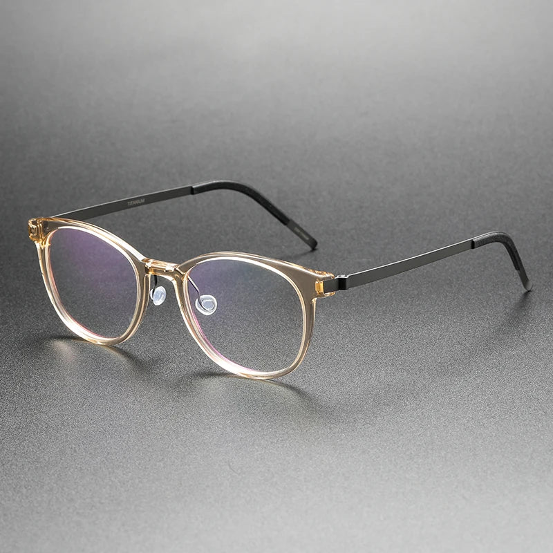 Aimee Unisex Full Rim Oval Square Titanium Acetate Eyeglasses 48181 Full Rim Aimee Tortoise