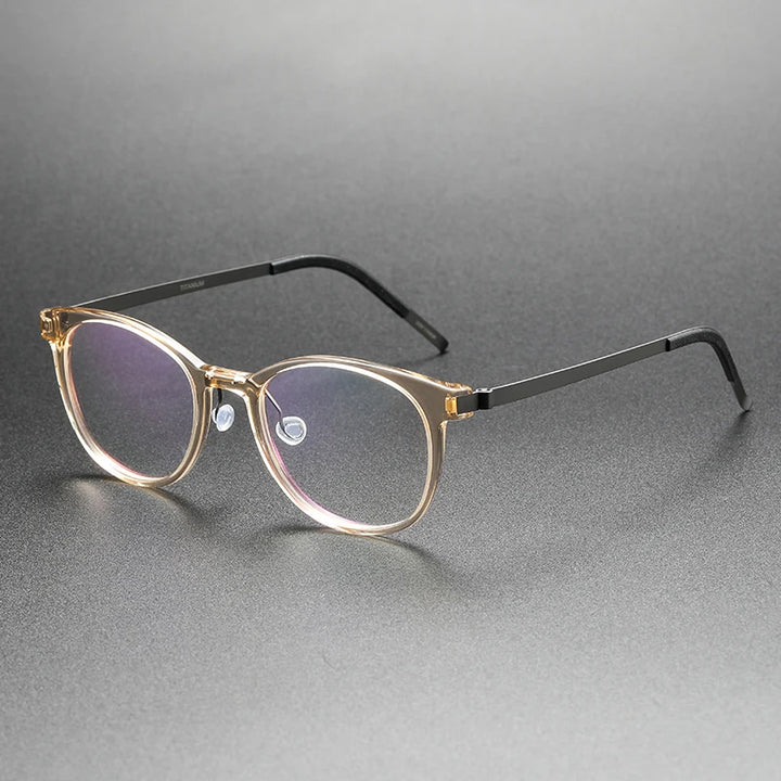 Aimee Unisex Full Rim Oval Square Titanium Acetate Eyeglasses 48181 Full Rim Aimee Tortoise