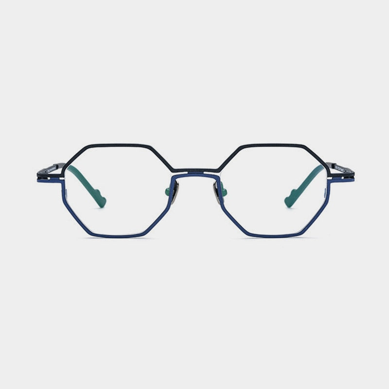 Gatenac Unisex Full Rim Polygon Square Titanium Eyeglasses Gxyj1034 Full Rim Gatenac