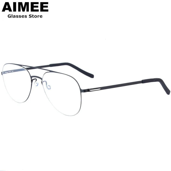 Aimee Women's Full Rim Oval Double Bridge Titanium Eyeglasses 99805