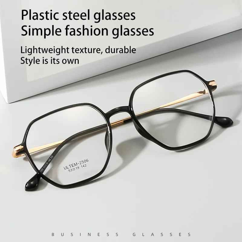 Vicky Women's Full Rim Flat Top Polygon Ultem Steel Reading Glasses 4250 Reading Glasses Vicky