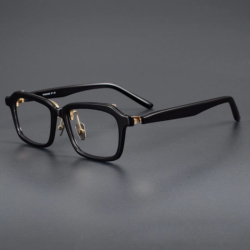 Muzz Unisex Full Rim Square Acetate Titanium Flip Up Eyeglasses 95258 Full Rim Muzz C2