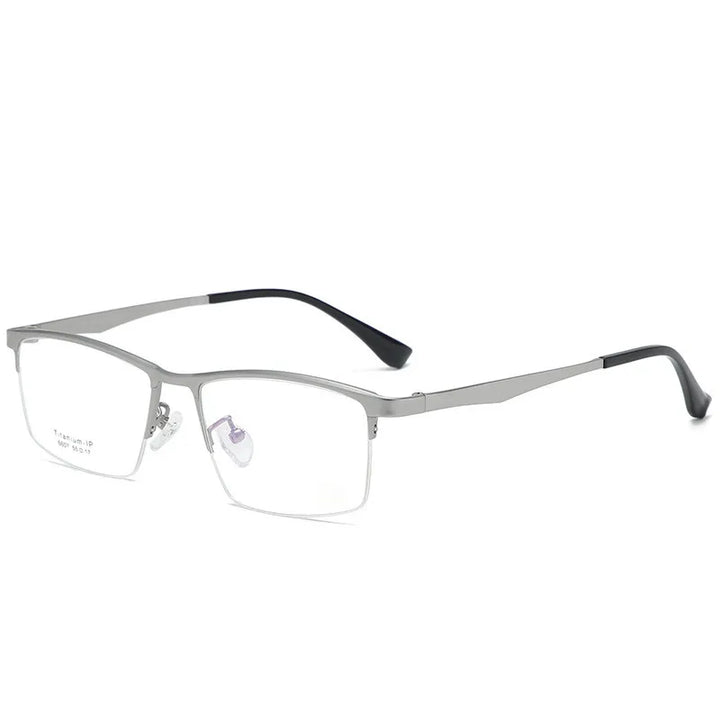 Aimee Men's Semi Rim Big Square Titanium Eyeglasses 6607 Semi Rim Aimee