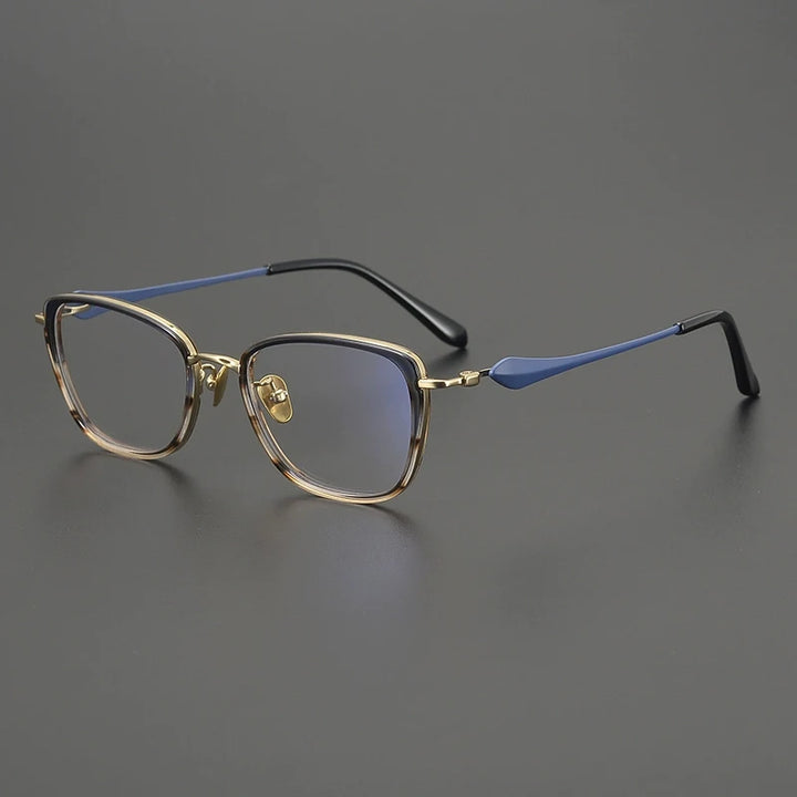 Gatenac Unisex Full Rim Cat Eye Acetate Titanium Eyeglasses Gxyj2027