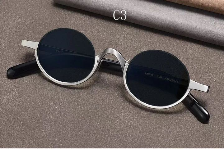 Yujo Unisex Semi Rim Oval Titanium Polarized Sunglasses Y4338 Sunglasses Yujo C3 CHINA
