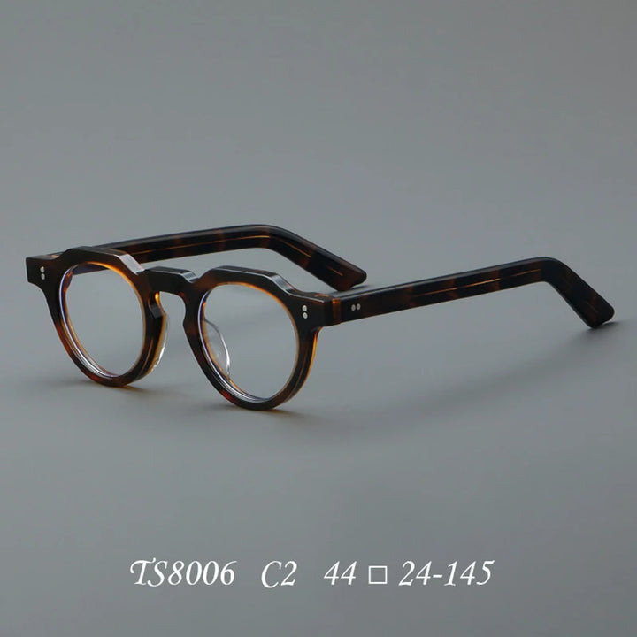 Nobler Unisex Full Rim Flat Top Round Thick Acetate Eyeglasses 8006 Full Rim Nobler C2