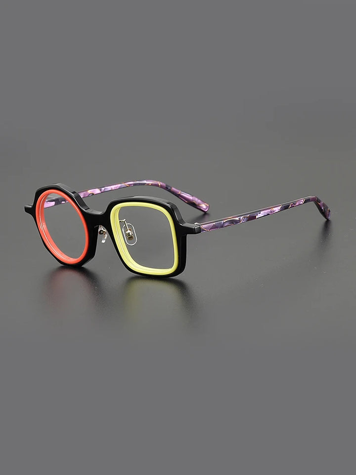 Nobler Unisex Full Rim Irregular Round Square Acetate Eyeglasses 1936 Full Rim Nobler C1