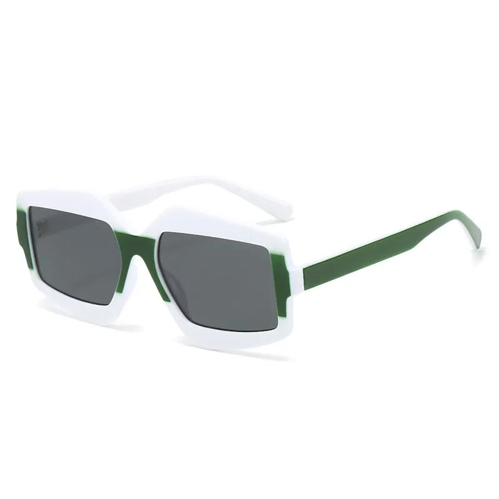 CCspace Unisex Full Rim Square Plastic Eyeglasses Sunglasses 56825 Full Rim CCspace C6WhiteGreen