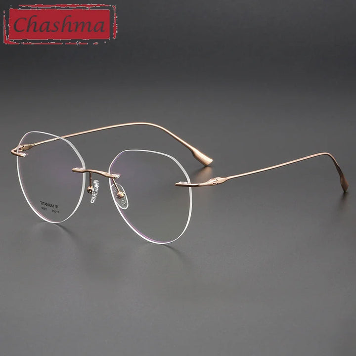 Chashma Unisex Rimless Flat Top Oval Titanium Reading Glasses 996611 Reading Glasses Chashma