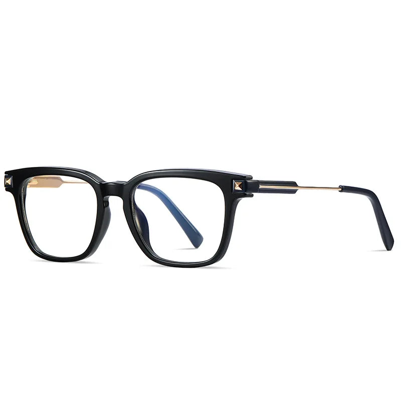 Kocolior Unisex Full Rim Square Tr 90 Alloy Hyperopic Reading Glasses 2068 Reading Glasses Kocolior Black 0