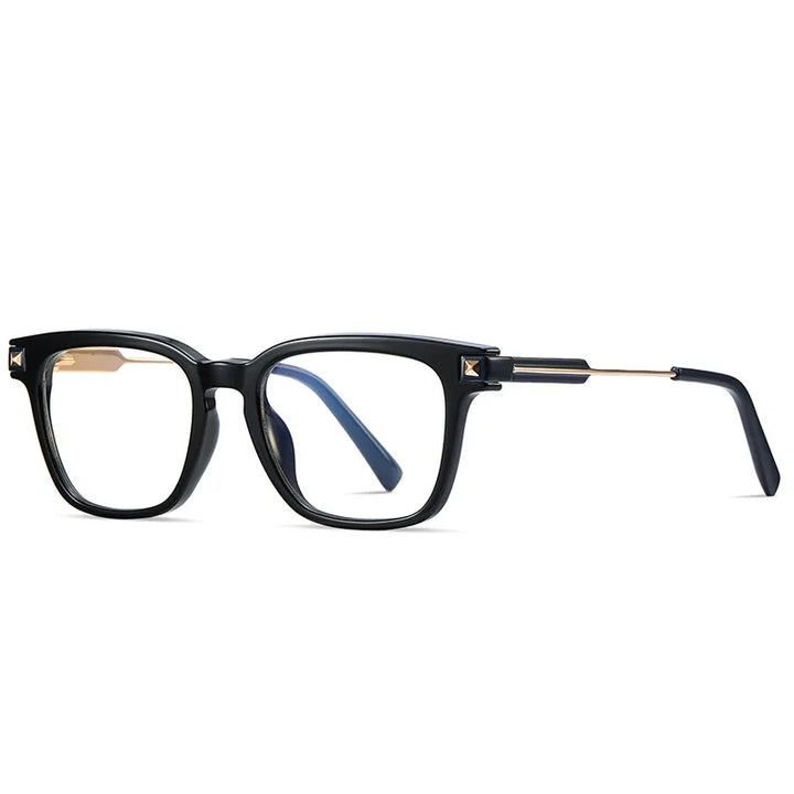 Kocolior Unisex Full Rim Square Tr 90 Alloy Hyperopic Reading Glasses 2068 Reading Glasses Kocolior Black 0