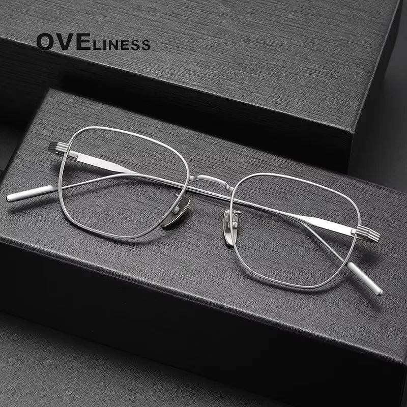 Oveliness Women's Full Rim Square Polygon Titanium Eyeglasses 80809