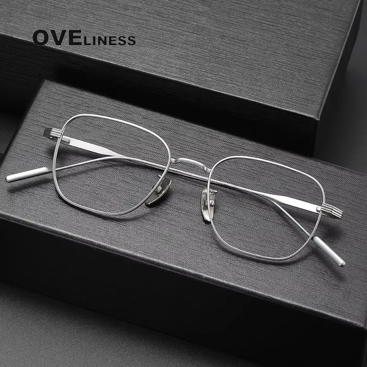 Oveliness Women's Full Rim Square Polygon Titanium Eyeglasses 80809