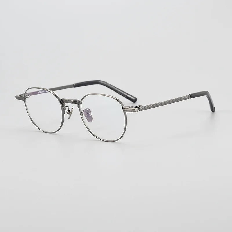 Black Mask Women's Full Rim Polygone Acetate Eyeglasses S955 Full Rim Black Mask Gun Gray