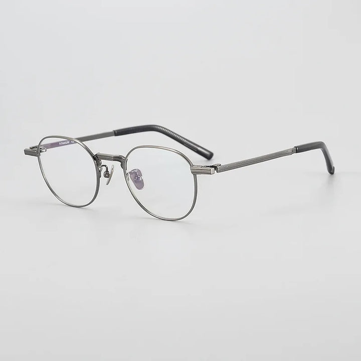 Black Mask Women's Full Rim Polygone Acetate Eyeglasses S955 Full Rim Black Mask Gun Gray