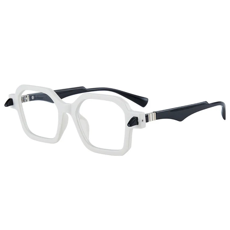 Kocolior Unisex Full Rim Oversized Square Acetate Hyperopic Reading Glasses 5571 Reading Glasses Kocolior Transparent 0 