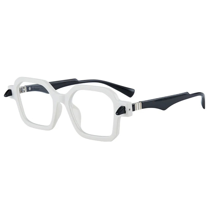 Kocolior Unisex Full Rim Oversized Square Acetate Hyperopic Reading Glasses 5571 Reading Glasses Kocolior Transparent 0