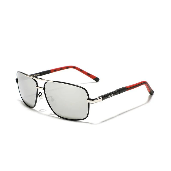 Oley Women's Full Rim Square Double Bridge Aluminum Magnesium Polarized Sunglasses Y7613 Sunglasses Oley