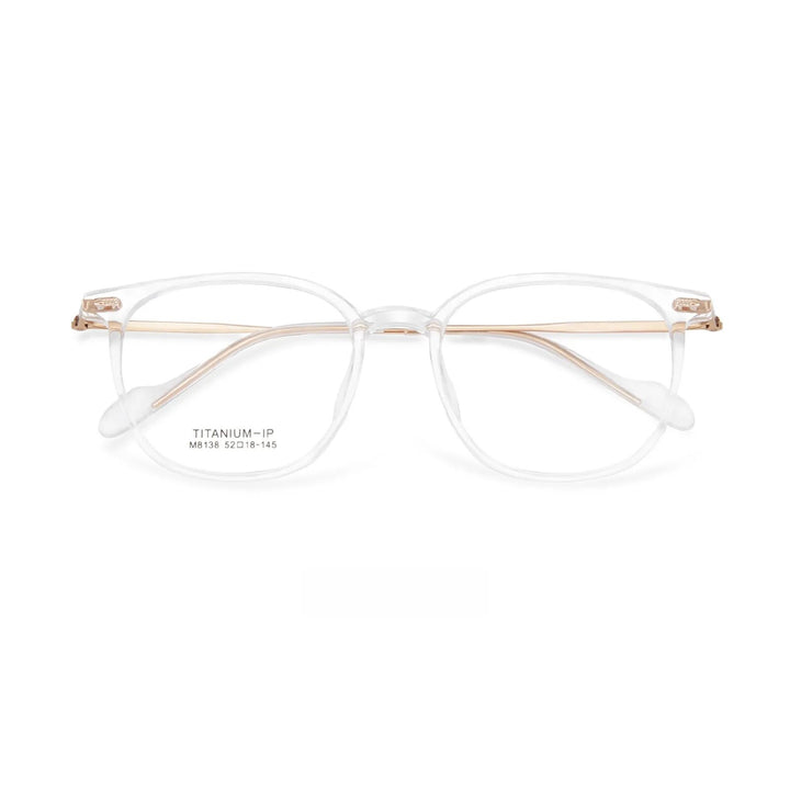Yimaruili Unisex Full Rim Square Tr 90 Titanium Eyeglasses M8138 Full Rim Yimaruili Eyeglasses Transparent