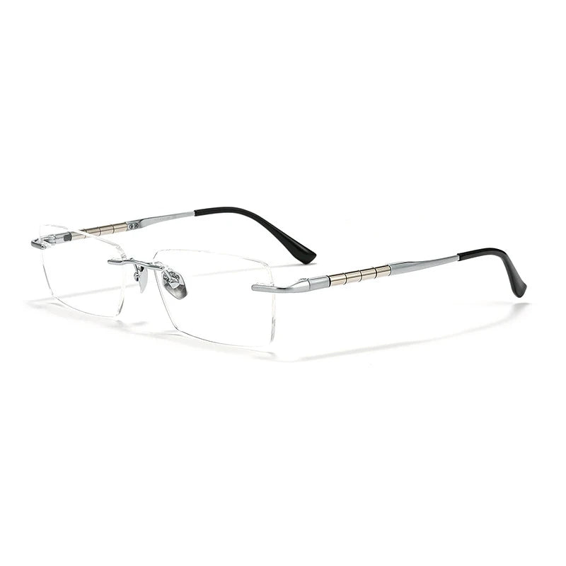 Xbora Unisex Rimless Square Titanium Eyeglasses 79037