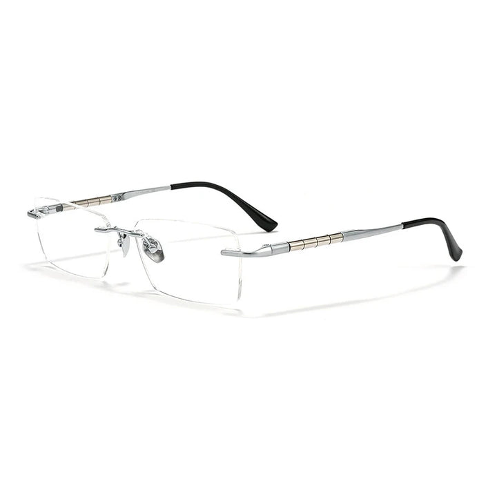 Xbora Unisex Rimless Square Titanium Eyeglasses 79037