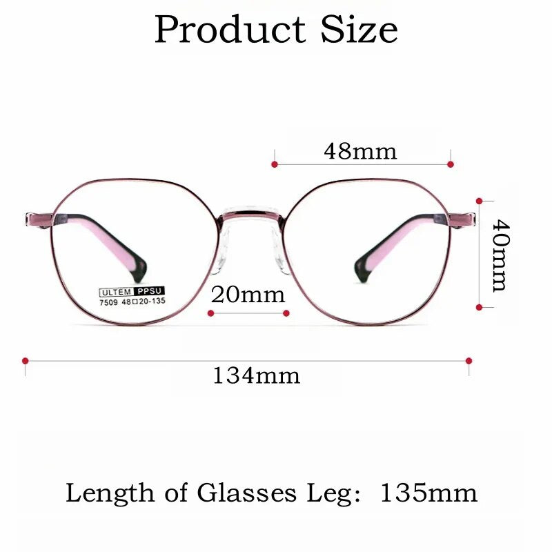 Yimaruili Unisex Children's Full Rim Square Alloy Eyeglasses 7509s Full Rim Yimaruili Eyeglasses