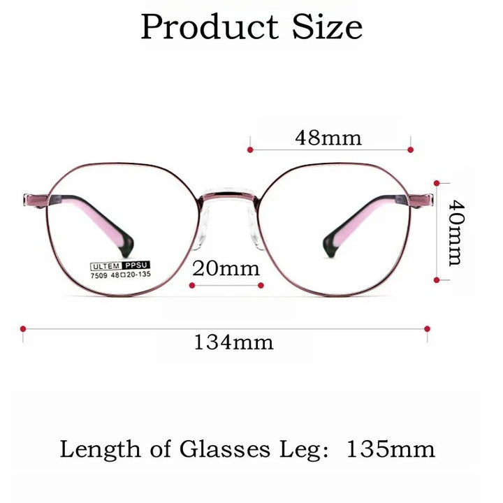 Yimaruili Unisex Children's Full Rim Square Alloy Eyeglasses 7509s Full Rim Yimaruili Eyeglasses   