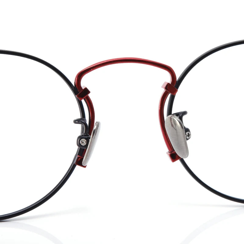 Muzz Unisex Full Rim Round Titanium Eyeglasses 19068 Full Rim Muzz