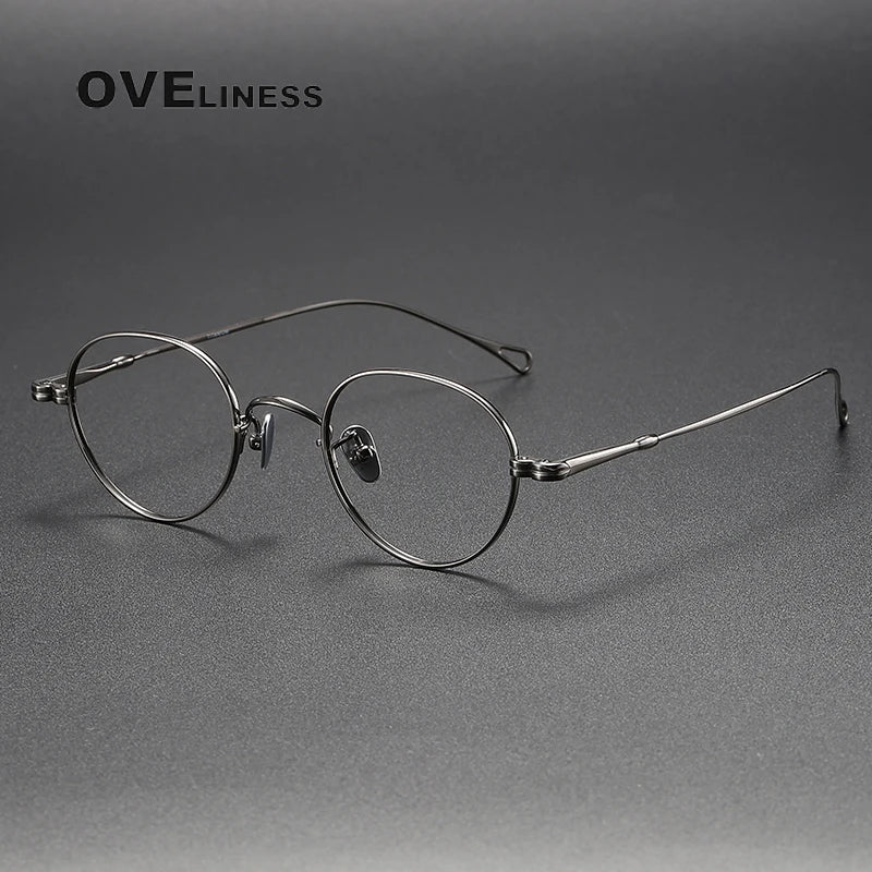 Oveliness Unisex Full Rim Oval Titanium Eyeglasses M002 Full Rim Oveliness gun