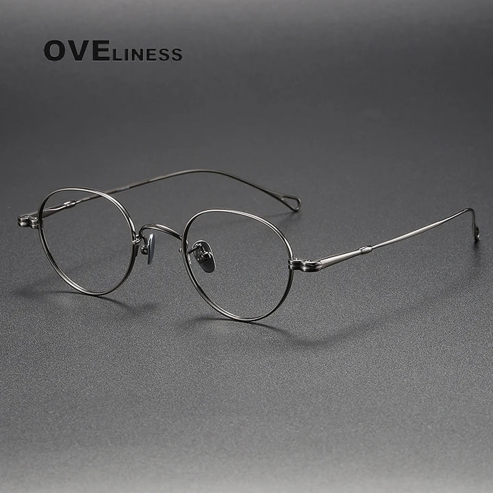 Oveliness Unisex Full Rim Oval Titanium Eyeglasses M002 Full Rim Oveliness gun