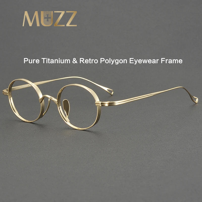 Muzz Men's Full Rim Oval Round Titanium Eyeglasses 566801