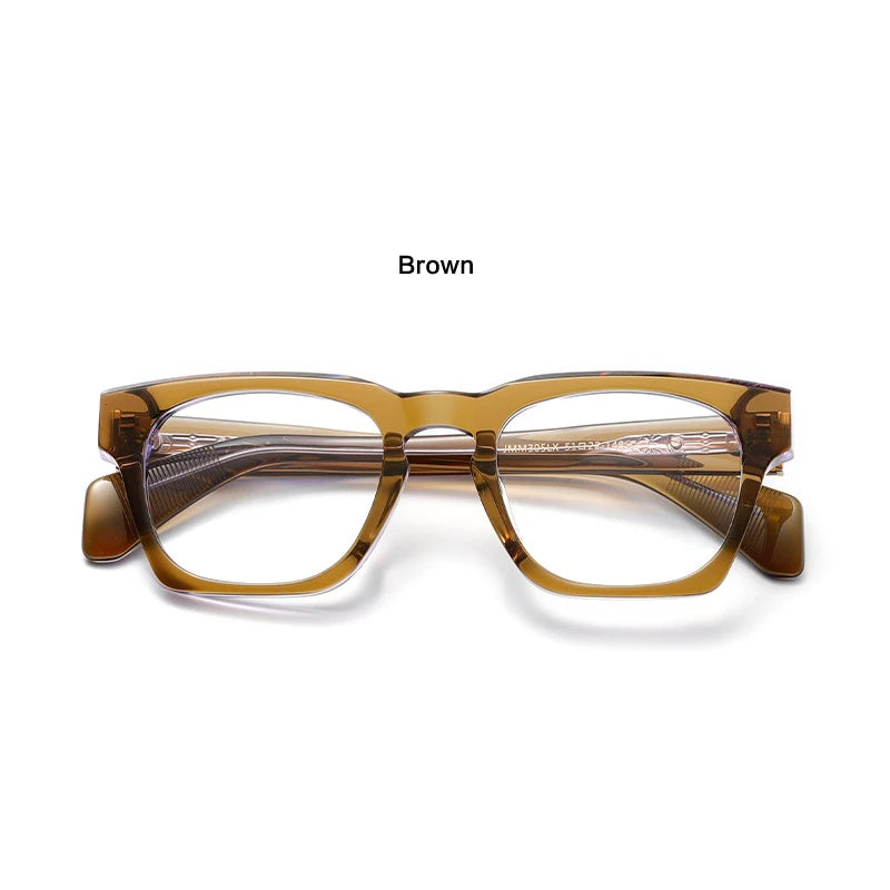Muzz Men's Full Rim Square Brow Line Thick Acetate Eyeglasses 817305