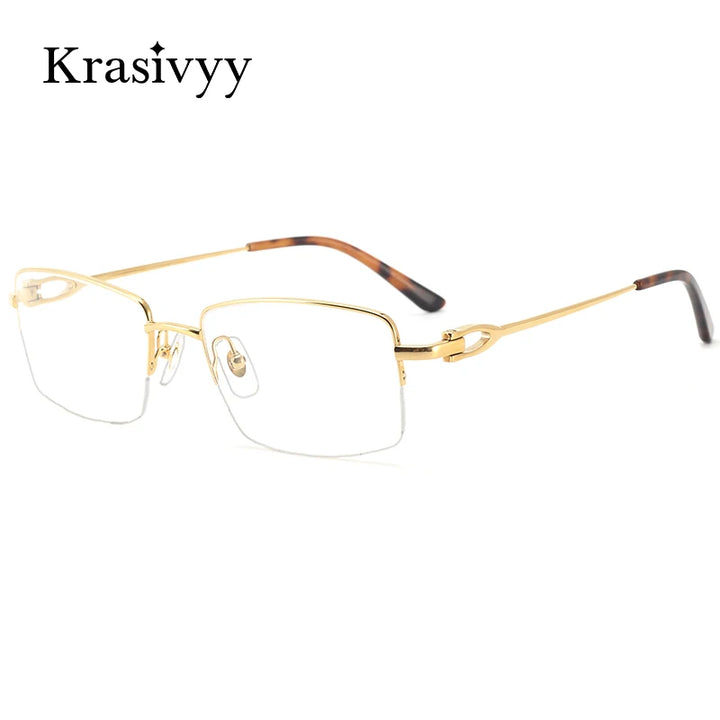 Krasivyy Unisex Semi Rim Square Titanium Eyeglasses 90319