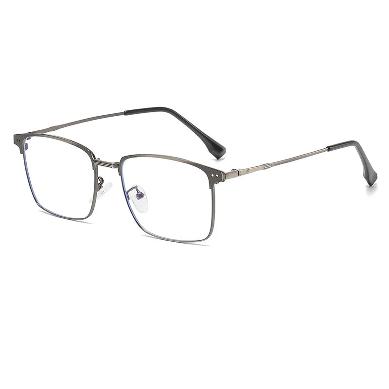 Cubojue Men's Full Rim Square Titanium Reading Glasses 101979 Reading Glasses Cubojue 101950 grey 0 