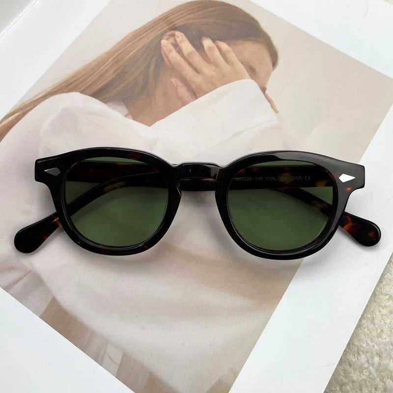 Yujo Women's Full Rim Oval Square Acetate Polarized Sunglasses Y4638 Sunglasses Yujo