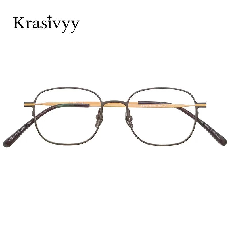 Krasivyy Men's Full Rim Square Titanium Eyeglasses Hm5001 Full Rim Krasivyy   