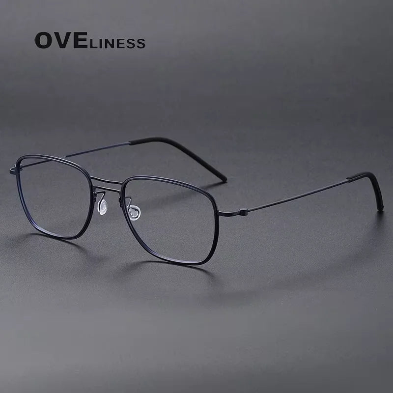 Oveliness Unisex Full Rim Polygon Square Titanium Eyeglasses 25524
