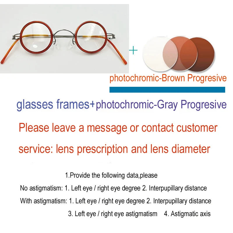 Yujo Unisex Full Rim Round Stainless Steel Acetate Custom Eyeglasses Y3434 Full Rim Yujo C13 CHINA