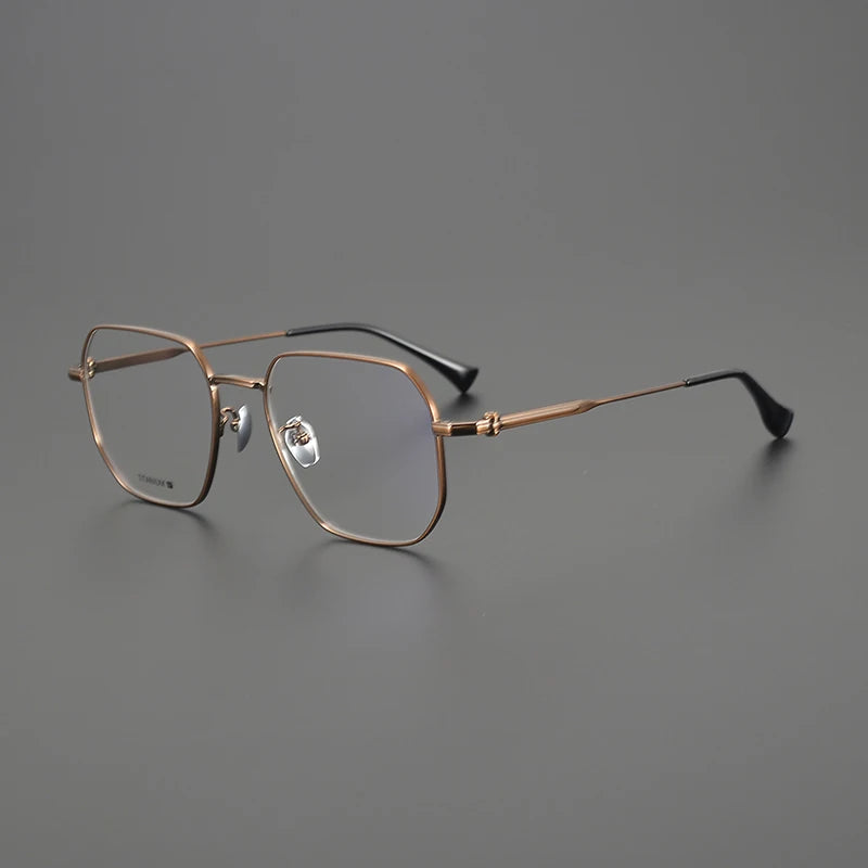 Gatenac Unisex Full Rim Big Polygon Square Titanium Eyeglasses Gxy1552